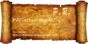 Pásztor Regő névjegykártya
